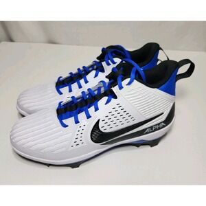 Nike Alpha Menace Strong Mens Size 10.5 Football Cleats‎ White / Blue II5139-101